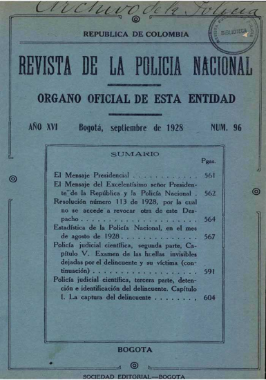 Portada de la Revista de la Policía