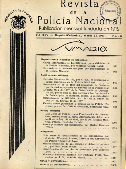 Portada de la Revista de la Policía
