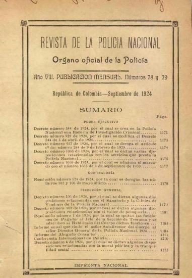 Portada de la Revista de la Policía